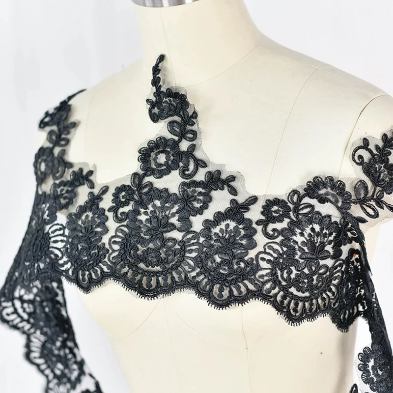 قماش حبال أبيض عاجي لديكور الزفاف، زهرة فينيس، مزين بالدانتيل الشبكي البندقية، حرفة الخياطة، 2 ياردات