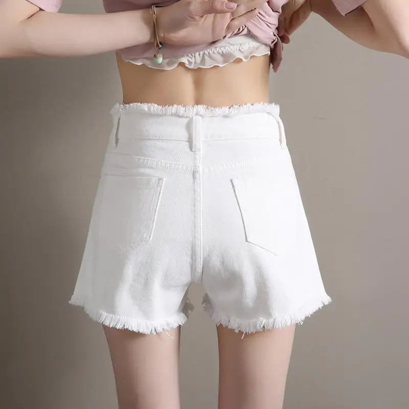 Fashion New Spring Summer Women Sanding Edge Denim Shorts Classic Low Waist Jeans Pants Office Lady Outdoor Sports Clothing S91