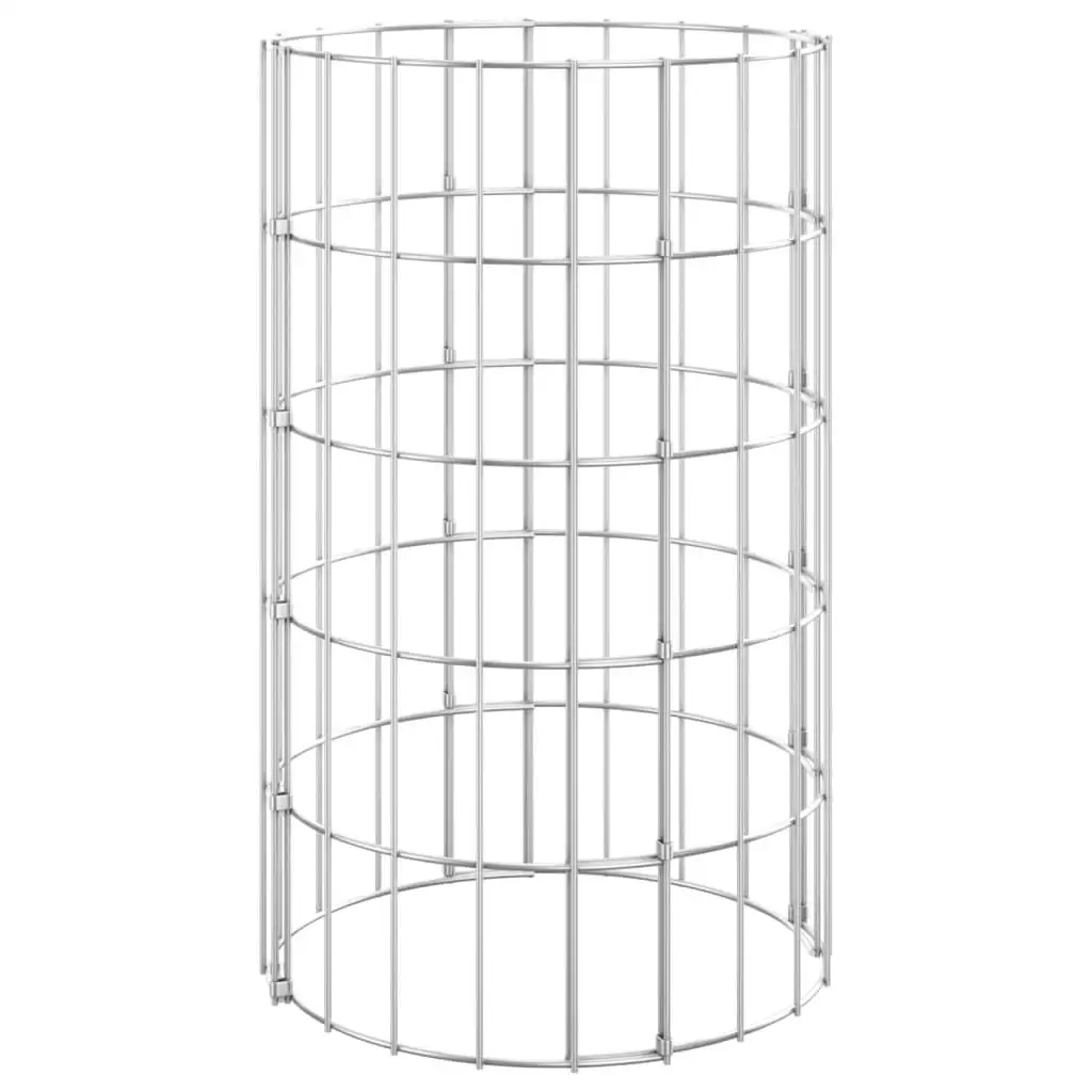 Circular Gabion Pole Galvanized Steel 11.8x19.7 Outdoor Garden Fencing Support Durable Construction Metal Rods