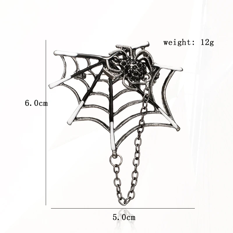 Windbreaker Lapel Elegant Female Pin Gifts For Unisex Female Accessories Delicate Silver colour Cobweb Spider Brooch Web Coat