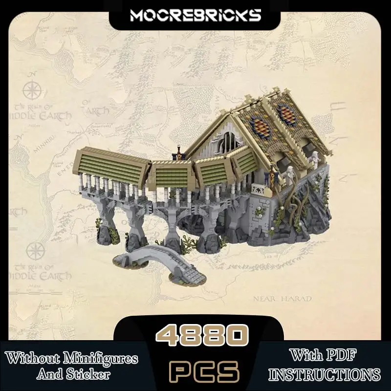 Película interestelar arquitectura del desierto Rivendell UCS bloque de construcción famoso Castillo tecnología DIY juguete de ladrillo modelo de alta dificultad