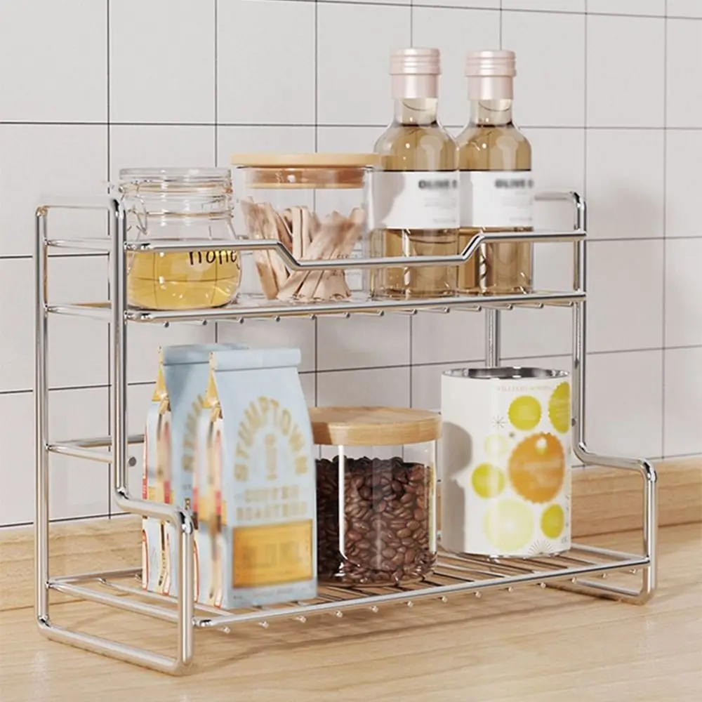 

Modern Kitchen Organizer Shelf Waterproof Space Saving Bathroom Storage Rack Convenient Household Kitchen Sink Organizer