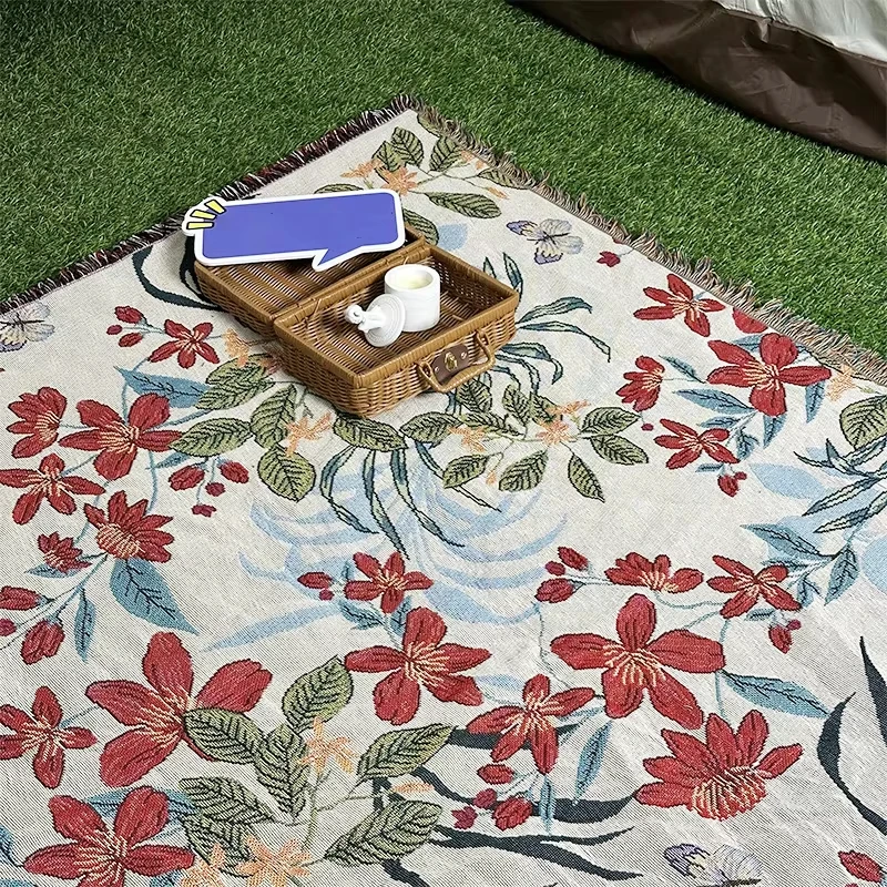 

Casual Floral Blankets Bed Decoration Woman Carpet Sofa Sofa Blanket Throw Blankets Leaves Leisure Rug Single Tapestry drop ship