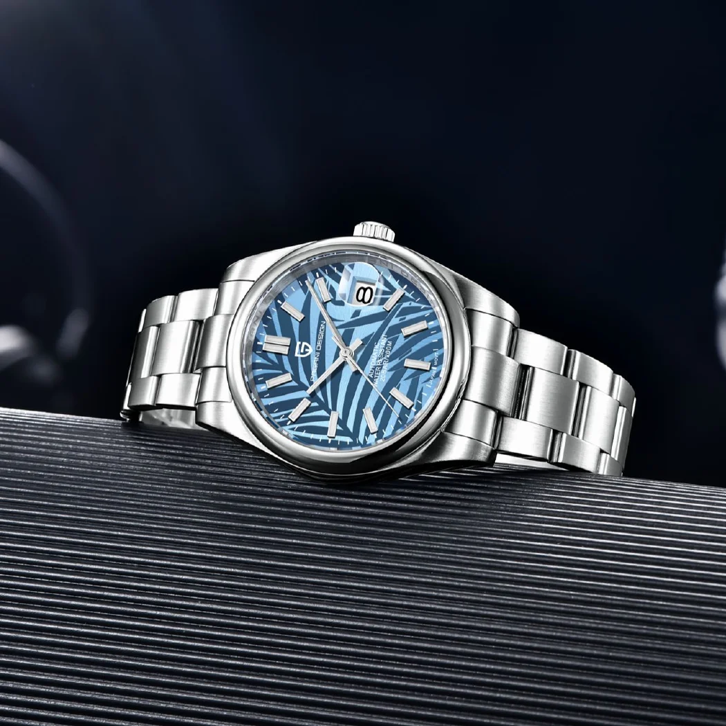 PAGANI DESIGN 39MM Folha De Palmeira Mecânica Relógio De Pulso De Luxo Relógio Automático Para Homens Sapphire espelho NH35A Relógio Relógios Masculinos