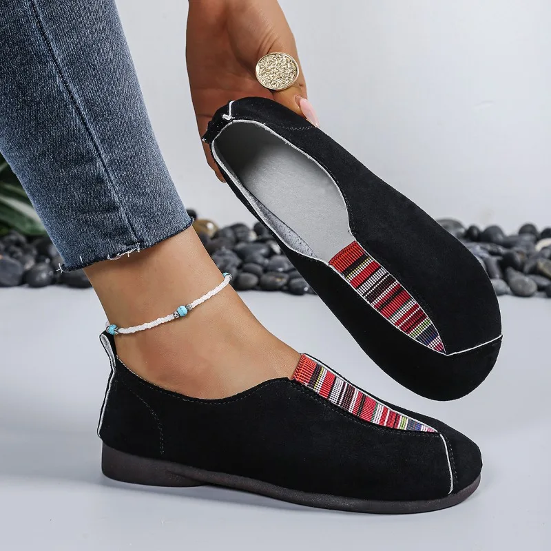 primavera-e-outono-de-alta-qualidade-casual-camurca-sapatos-de-couro-feminino-cor-solida-dedo-do-pe-redondo-sapatos-rendas-sola-plana-sapatos-de-cano-baixo