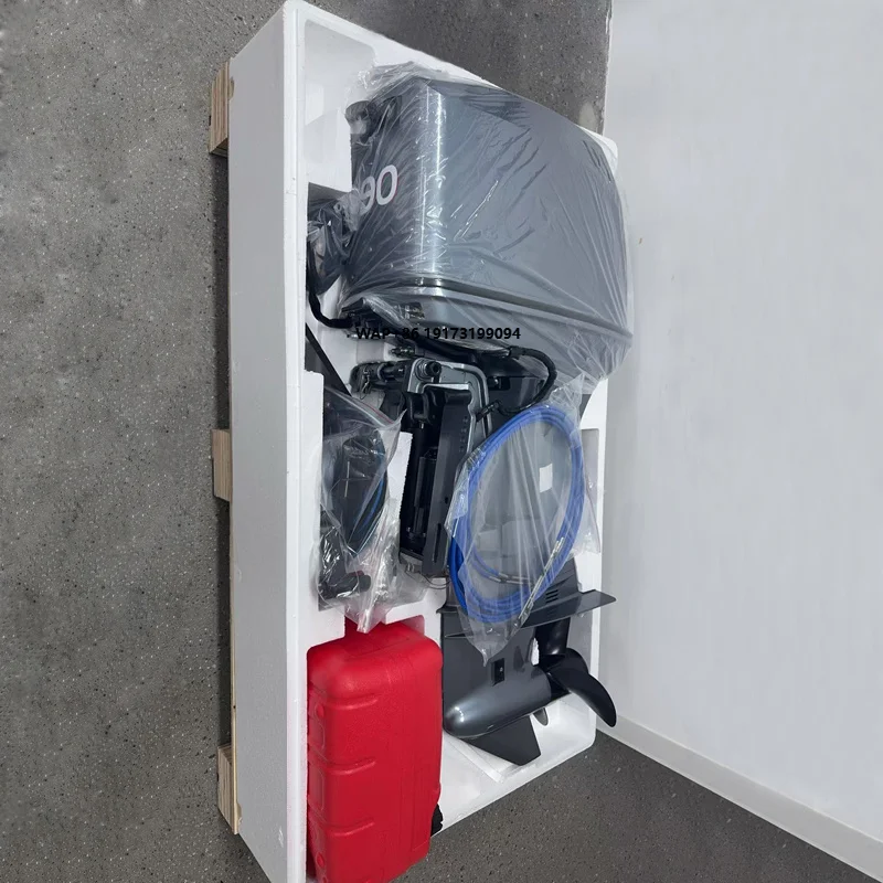 Big Power 2 Stroke 90 Electric Start Outboard Engine Water Cooling Outboard Motor Long Shaft Suitable for 6.3-8 m Yachts
