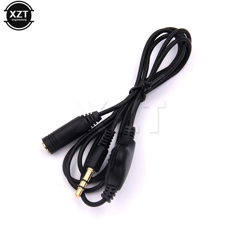 3.5mm Male to Female Earphone AUX Audio Extension Cable with Volume Control for PC MP3 Headphone Speaker