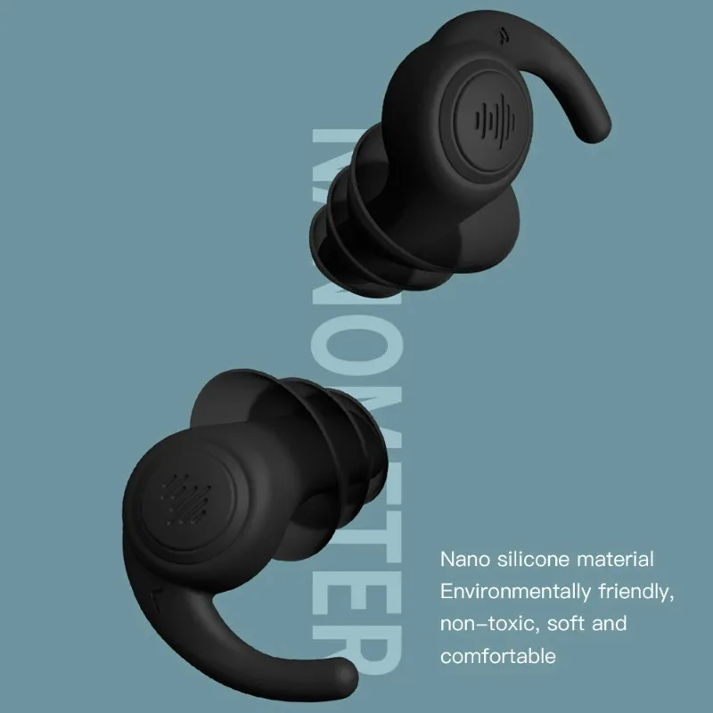 

Silicone Noise Reduction Ear Plugs Anti-Noise Soft Sleeping Earplugs Professional Soundproof Earplug Three-Layer Mute Filter