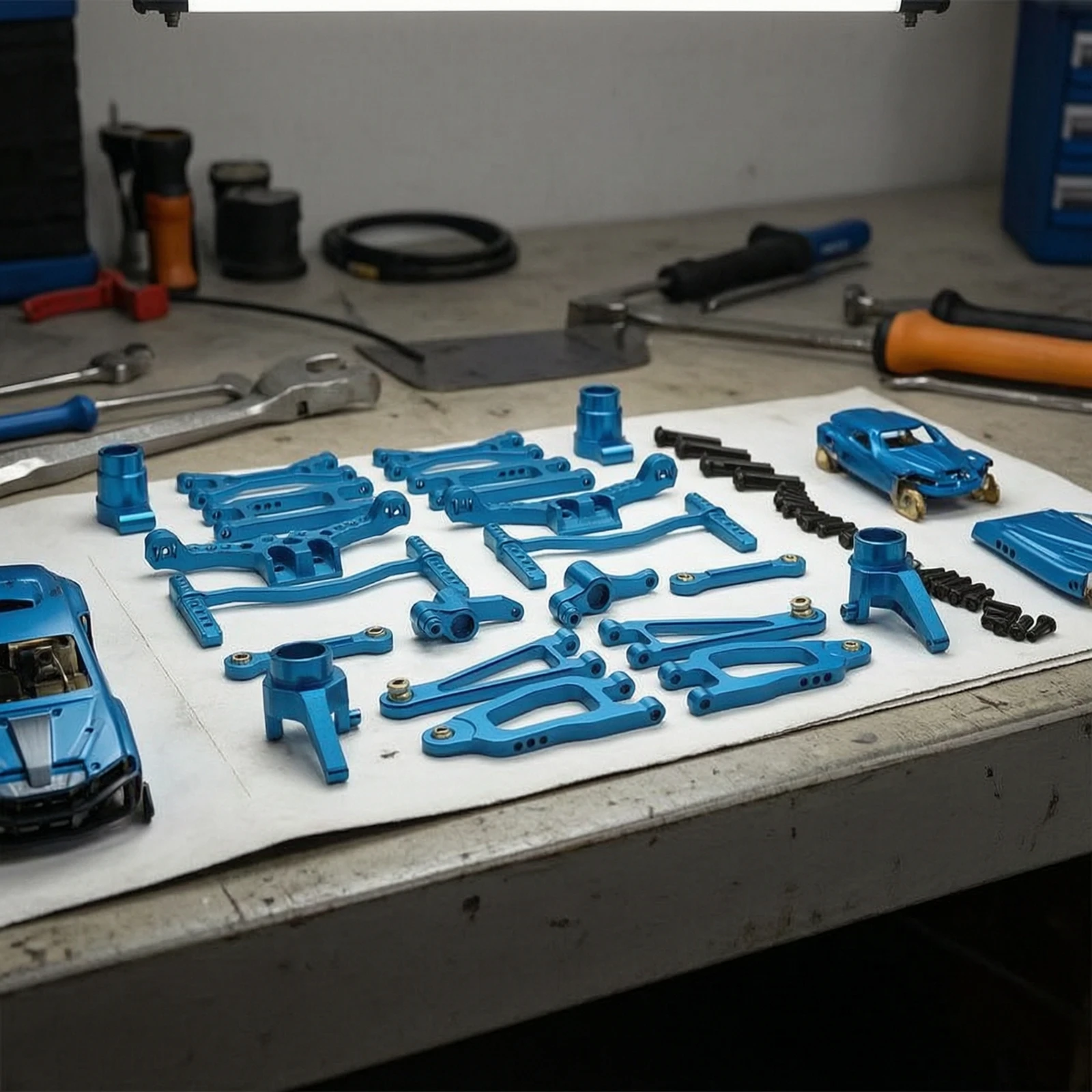 Aluminum Damping Kit Precision Machined RC Upgrade Kit with Screws Metal RC Linkage Lustrous Pull Rod High Quality