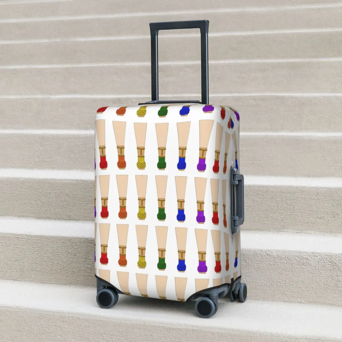 

Bassoon Reeds (Rainbow) Suitcase Cover Protection Elastic Travel Luggage Protector Covers for 18-32 Inch