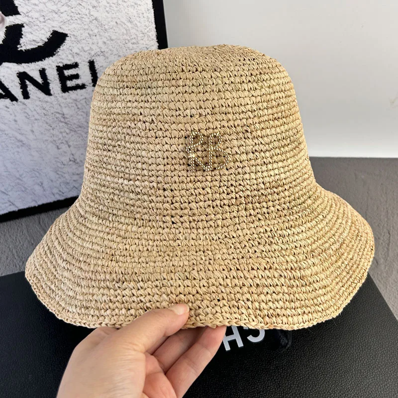 

Designer Raffia Sun Hats Luxury Letter Straw Bucket Hats Women Travel Beach Hat Summer Sun Protection Breathable Fisherman Cap