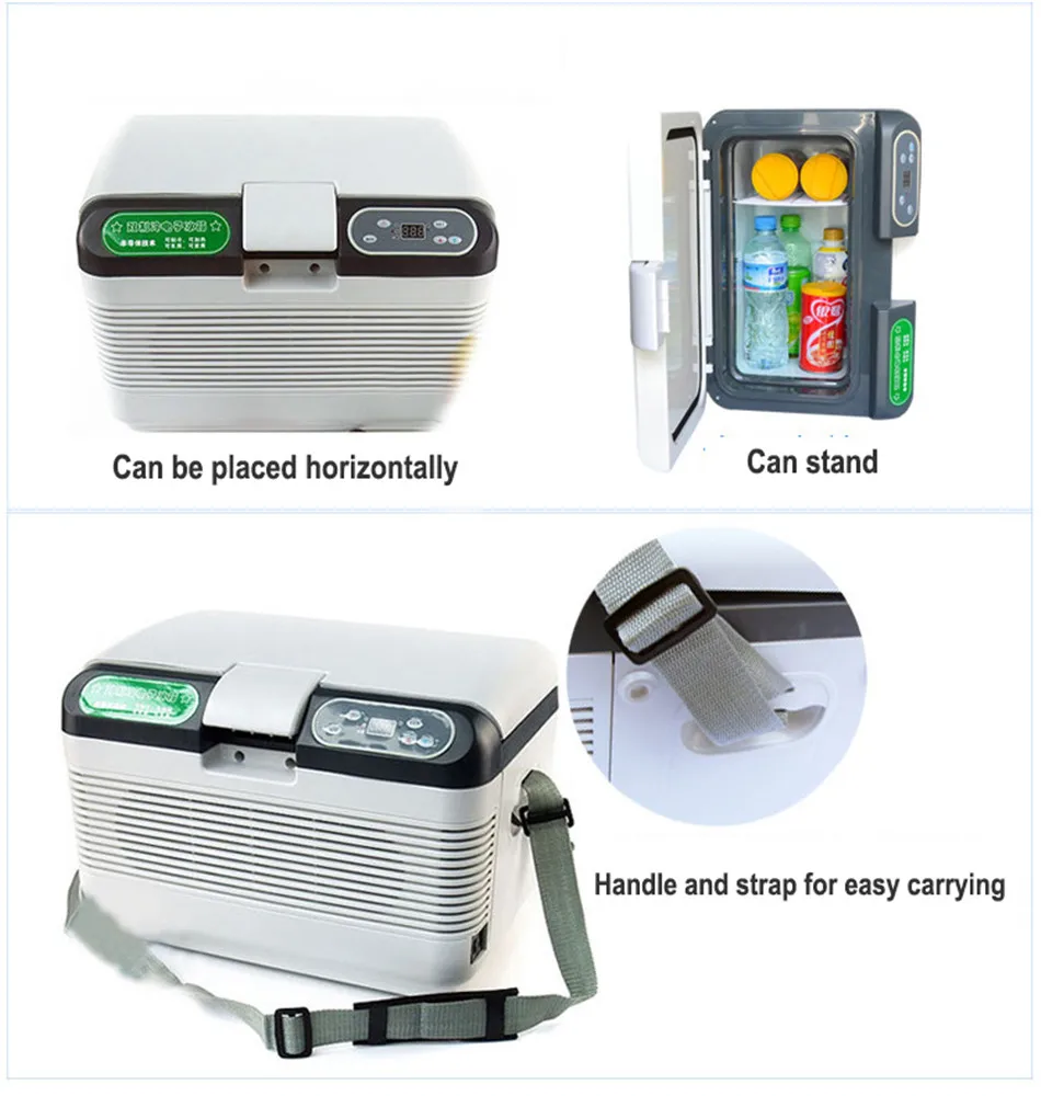 12L Mini-cooling Car Refrigerator Compressor Portable Cooler Mini Fridge DC 12/24V Portable Household Cold and Cold Refrigerator