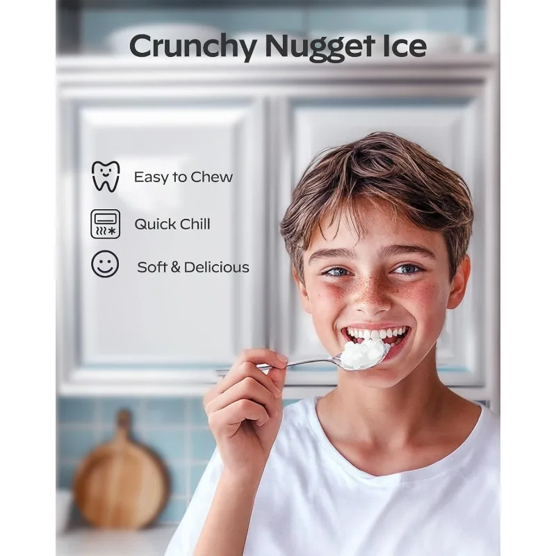 Totnz Nugget Countertop Ice Maker, Chewable Pellet Ice Machine with 35lbs for Home Kitchen Officce