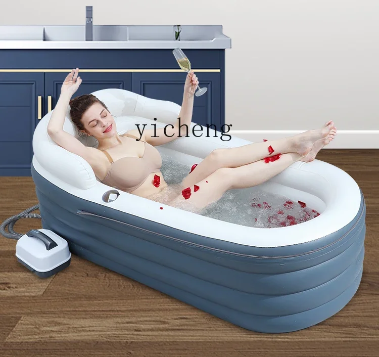 Tqh Thermal Insulation Inflatable Massage Bathtub Spa Bath Machine Wave Bath Folding Bath Tub