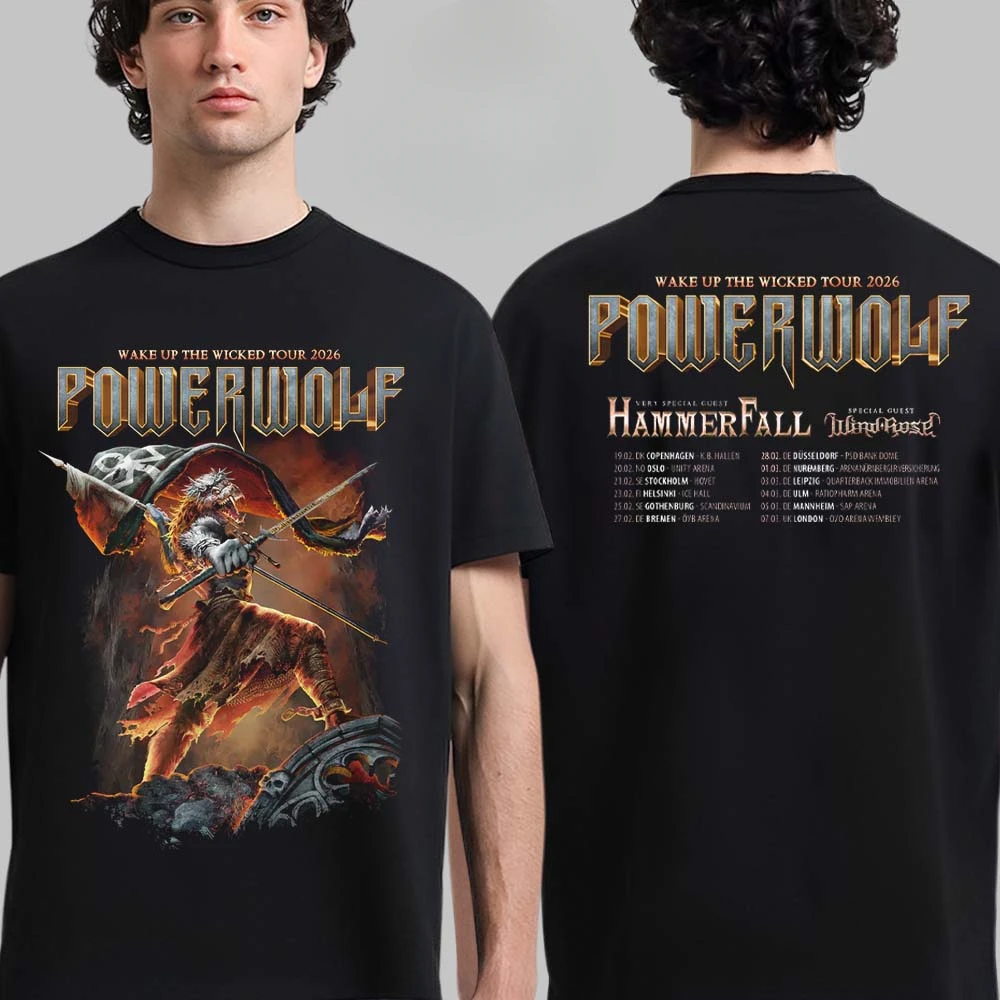 Top Powerwolf Cotton Band Shirt Unisex Summer Short Sleeve Fashion Brand Tee Luxury Casual Vintage T-shirt
