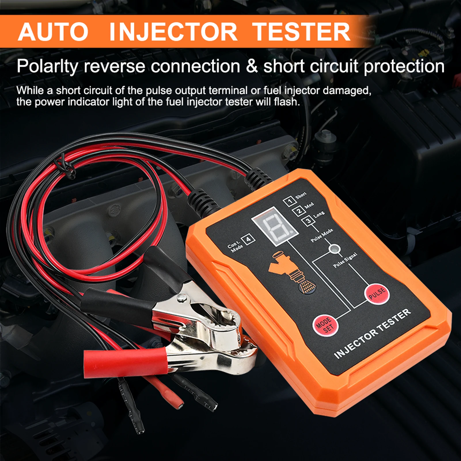 

4 Pulse Modes Injector Tester Fuel Injector Tester Cleaner Tool Up to 4 Pulse Modes Injector Tester Short Circuit 12V