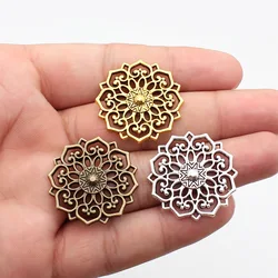 WYSIWYG 4pcs Charms Flower Antique Bronze Color Alloy DIY Jewelry Making Accessories 31x31mm