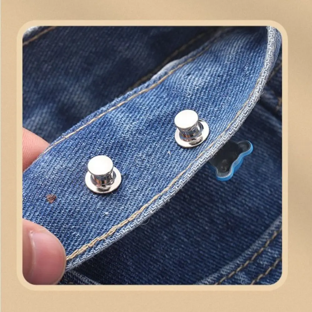 2Pcs Adjustable Waist Clip Detachable Metal Bear Tighten Waist Button for Women Skirt Pant Jeans Metal Pins Clothing Accessories