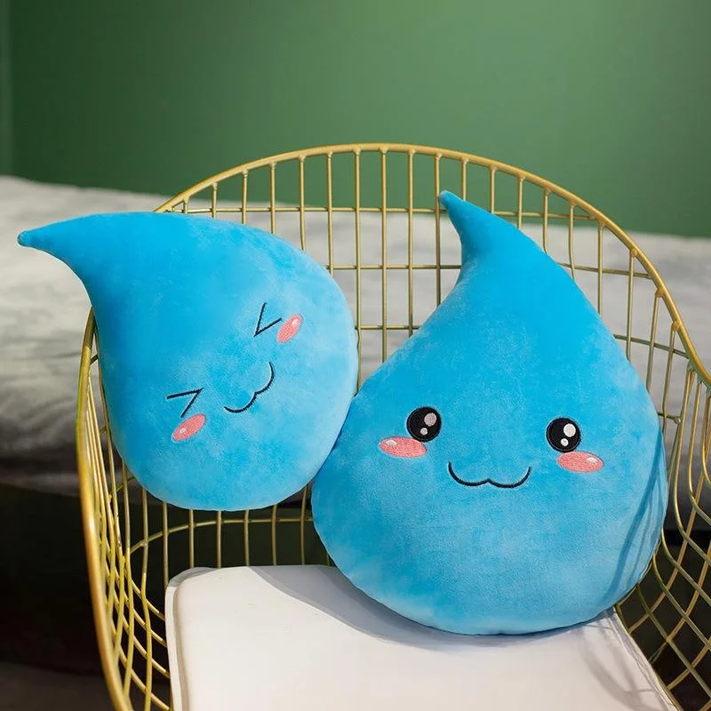 Cute Cartoon Waterdrop Plu Toy Pillow Cany Event Gift Home Decoration Cross-Border with Logo Soft Cuddly Stuffed Toys
