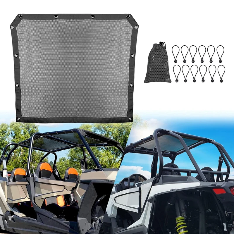 UTV Soft Top Window Net Sunshade Mesh Shade Top Cover Heavy Duty Mesh UV Sun Protection Fits for Polaris RZR Pro XP/4 2020-2022