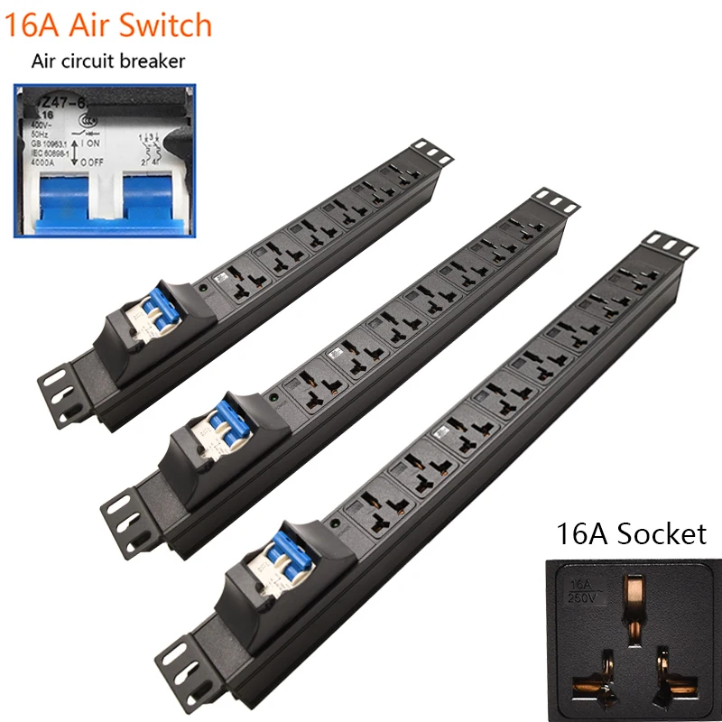 PDU network cabinet power board 2/10 circuit 16A circuit breaker switch for cabinet PDU socket 2M extension cable