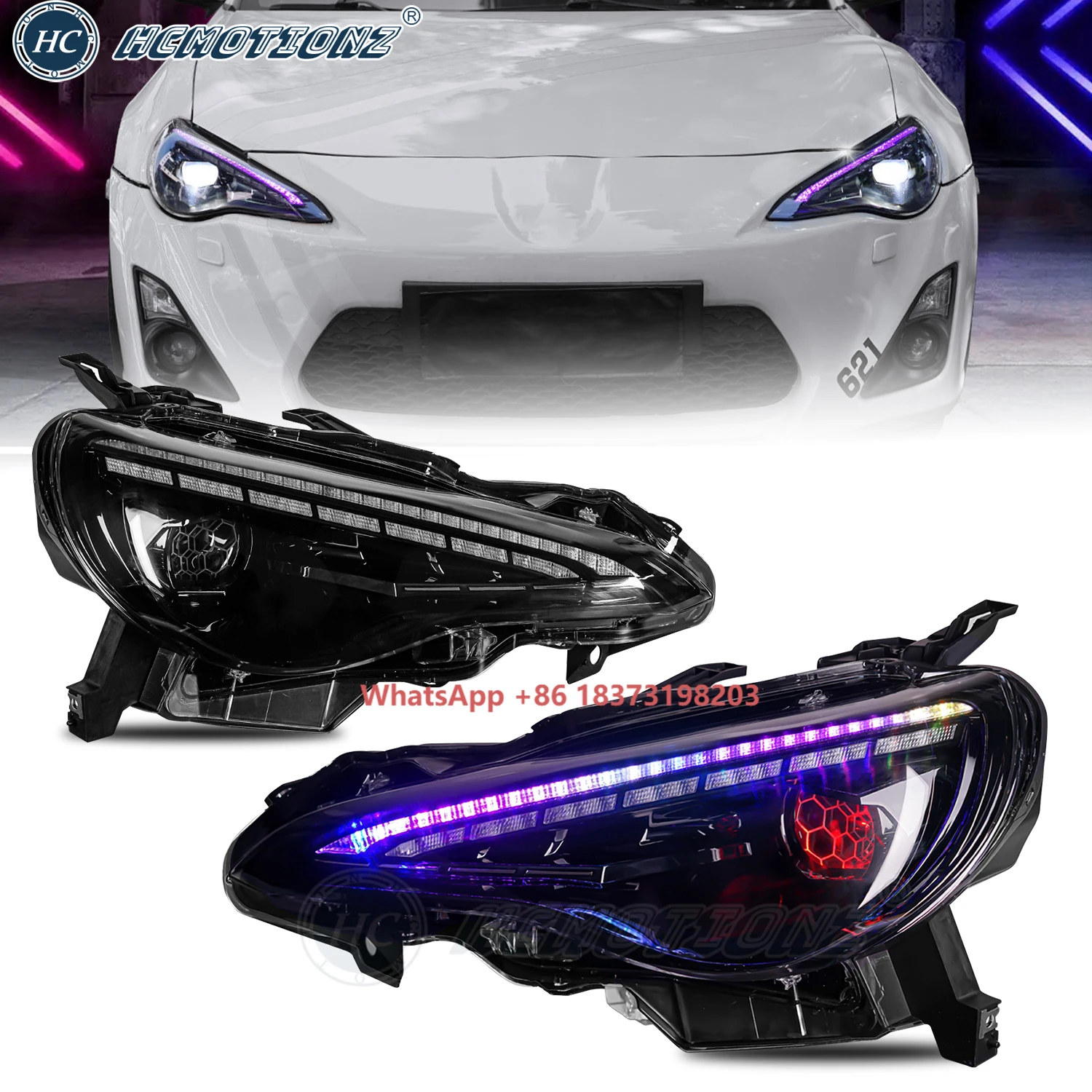 HCMOTIONZ Factory 36W RGB Day Running Head Lights Colorful 2012-2021 Support for US Shipments Compatible 86 Brz for for S