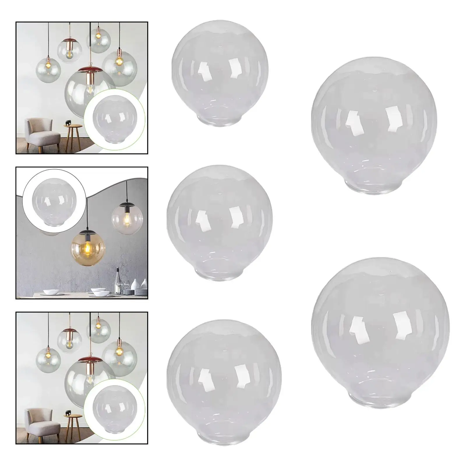 

Transparent Acrylic Lamp Globe Shade Replacement Sturdy for Wall/Ceiling Mounts