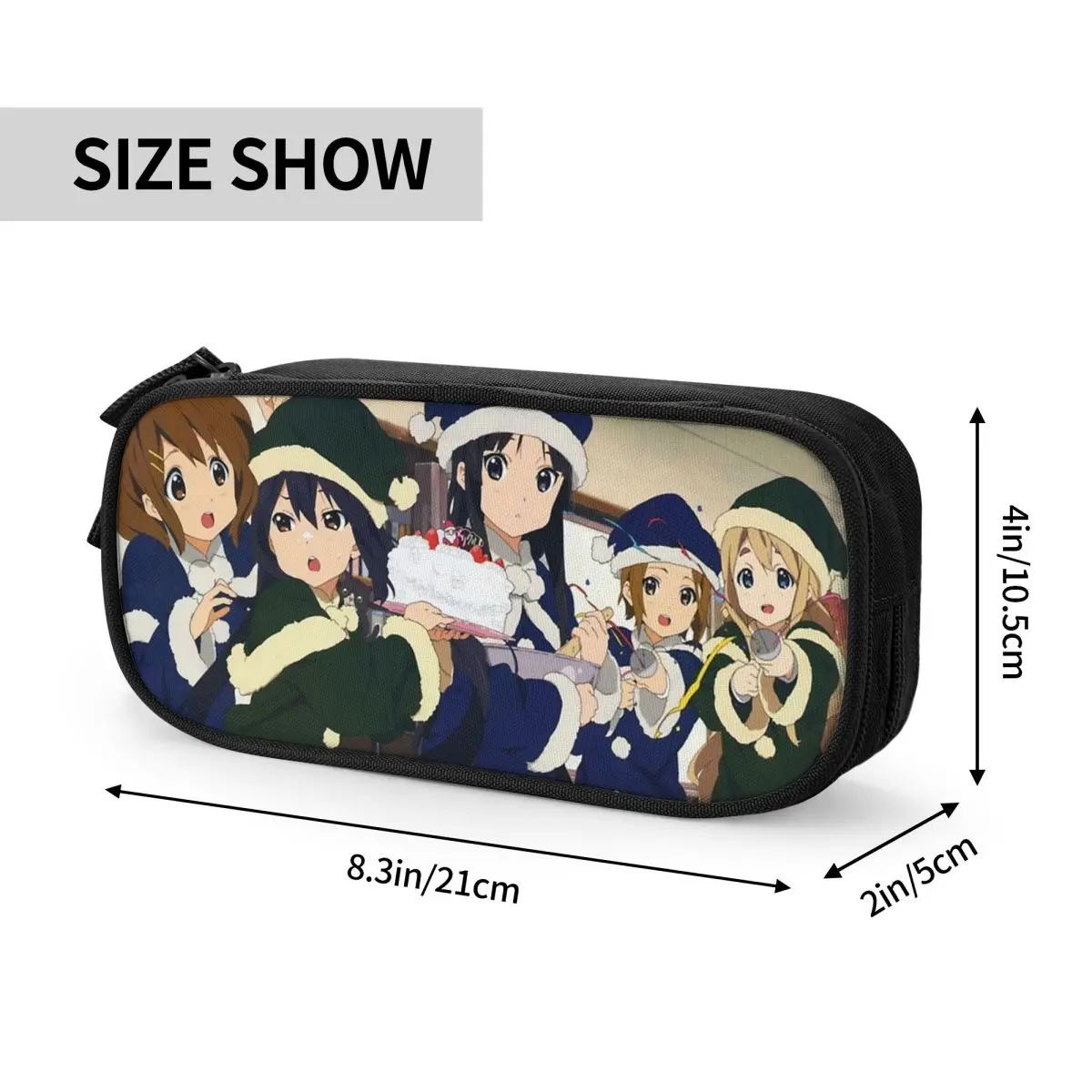 جميل K-On! عيد الميلاد الوقت مقلمة قلم رصاص الحقيبة حامل قلم لفتاة صبي حقيبة تخزين كبيرة اللوازم المدرسية الهدايا القرطاسية