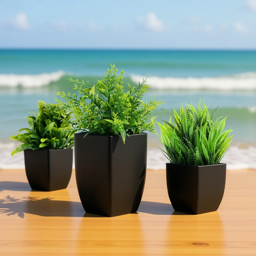 

4Pcs Fake Plants Black Pot Mini Artificial Eucalyptus Potted Greenery Small Faux Grass Indoor Table Decoration