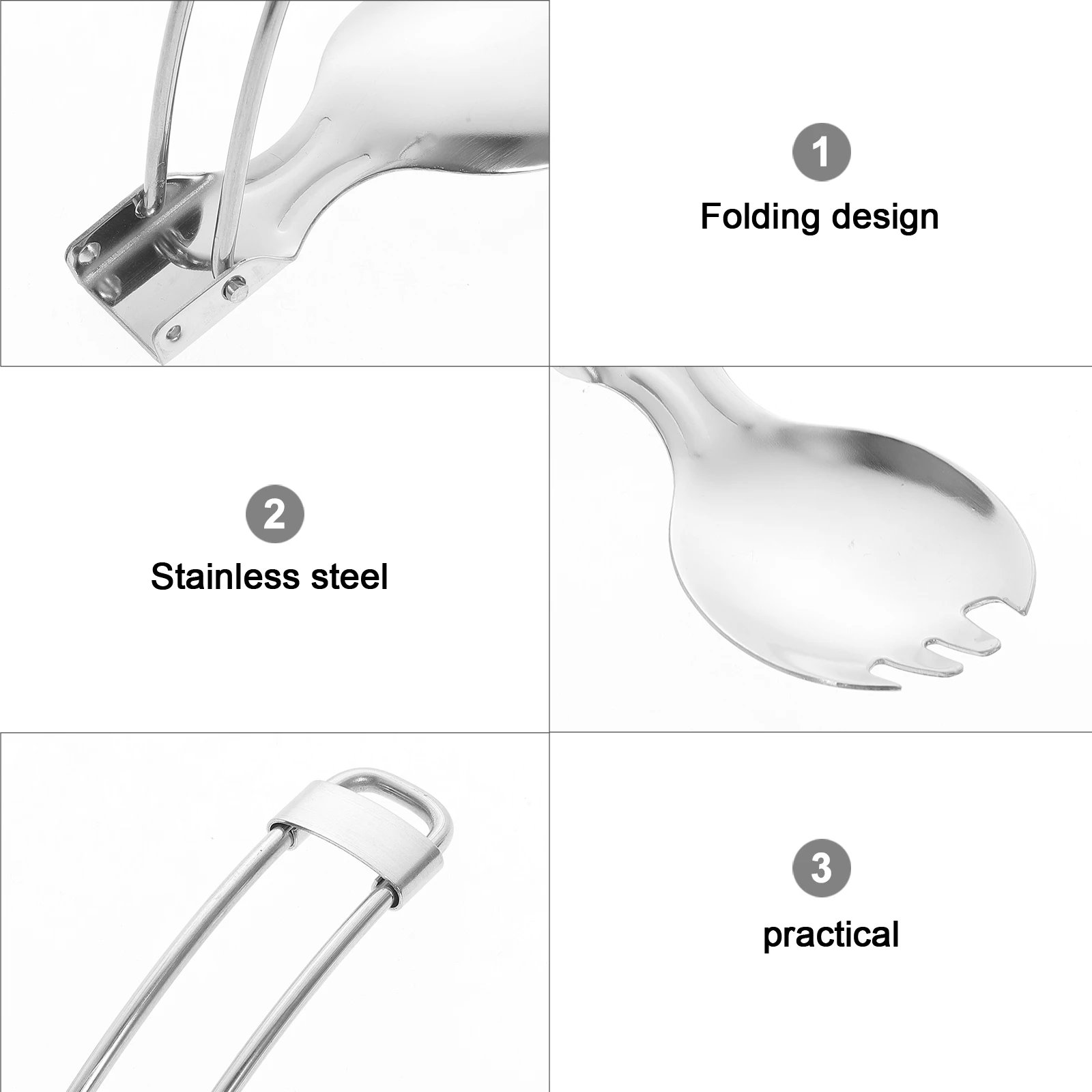 

Folding Cutlery Set Travel Utensils Camping Silverware Picnic Reusable Stainless Steel Foldable Portable Outdoor Tableware Bag