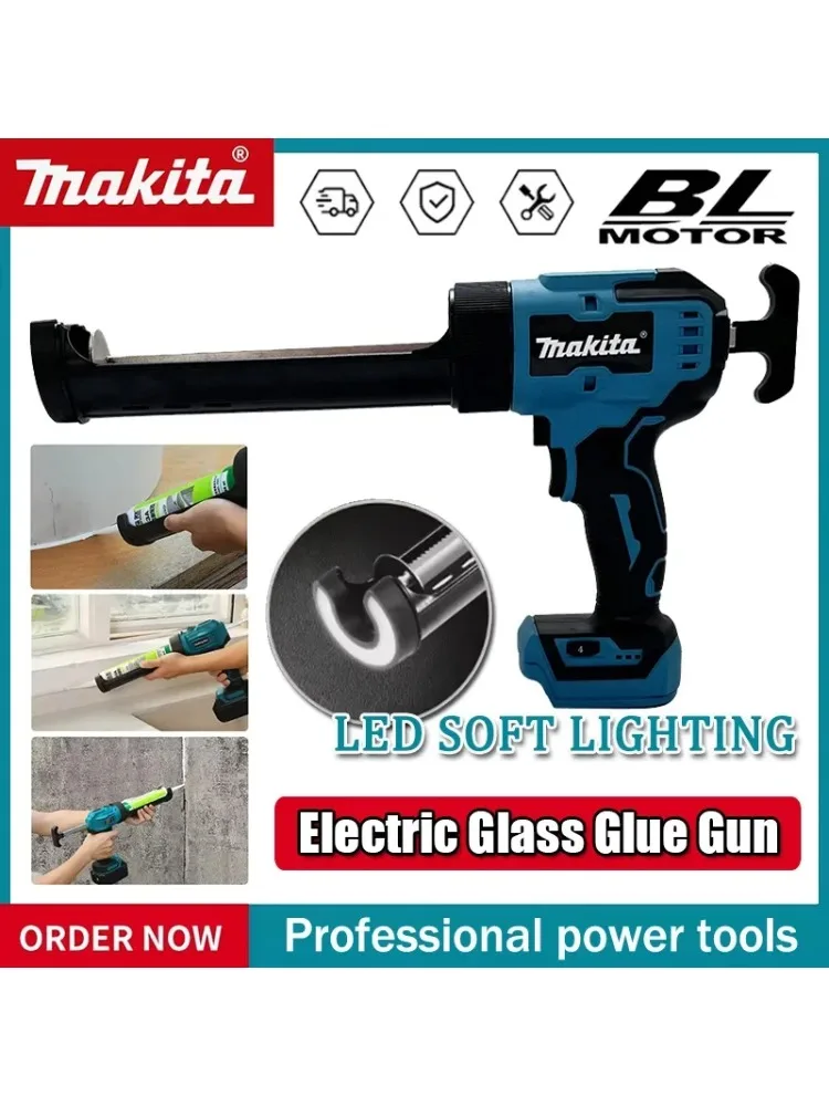 Makita Elektrisch Glaslijmpistool Cementglas Lijm Lijm Afdichting Kit Tool Draadloos Glazen Deuren Ramen Vullen Naaipistool - afbeelding 2