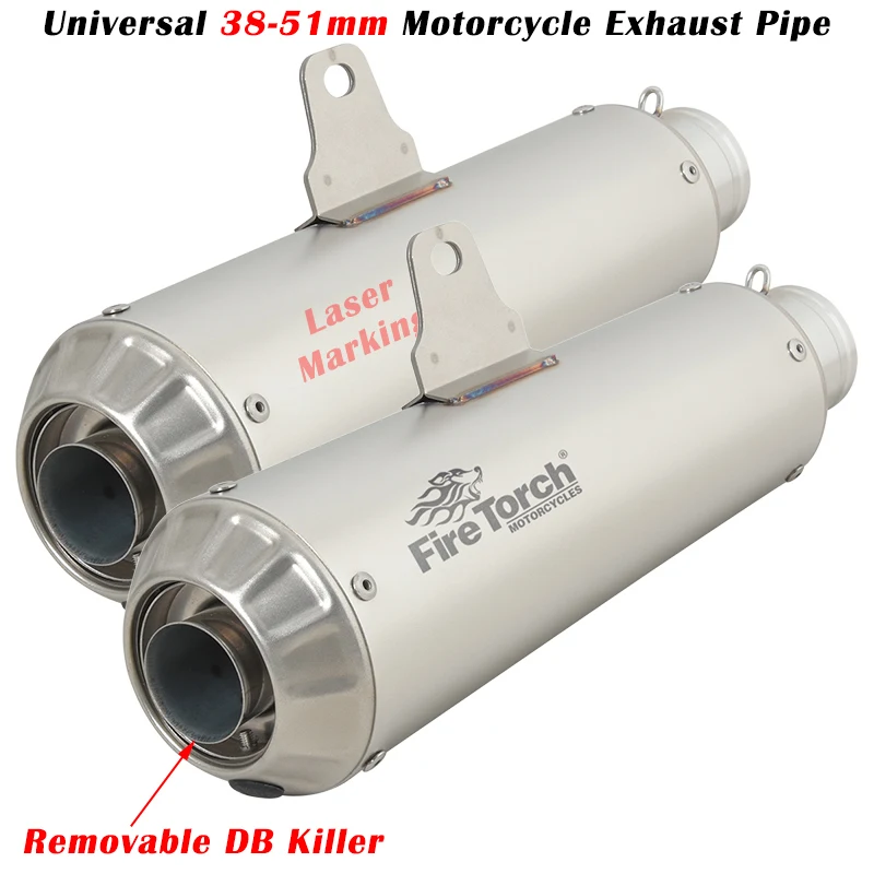 

Universal 51mm Motorcycle Exhaust Pipe Modified Escape System Muffler DB Killer For Svartpilen Vitpilen 401 ZX10R Street Triple