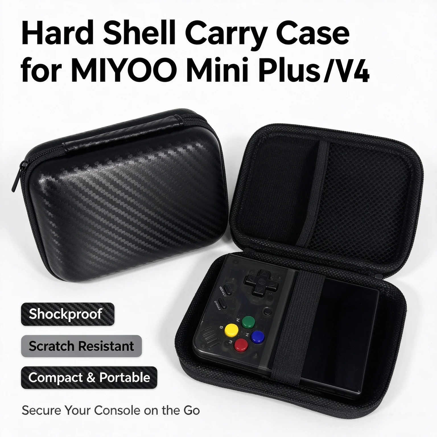 EVA Portable Travel Bag, Multi-functional, Waterproof & Wear-resistant, Compatible with Miyoo Mini Plus and ANBERNIC RG35XX