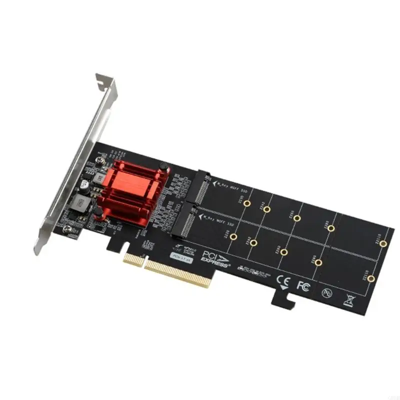 

G8DB Dual 2x NVME for M.2 to PCIE for Express 3.1 for Raid Card Expansion Adapter for NVME 2230 2242 2260 2280 22110 HDD