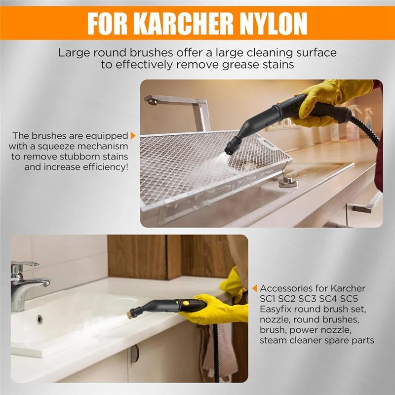 ABWM-For Karcher SC1 SC2 SC3 SC4 SC5 CTK10 CTK20 ملحقات منظف البخار فرشاة مستديرة فرش مشتركة نافذة ممسحة فوهة