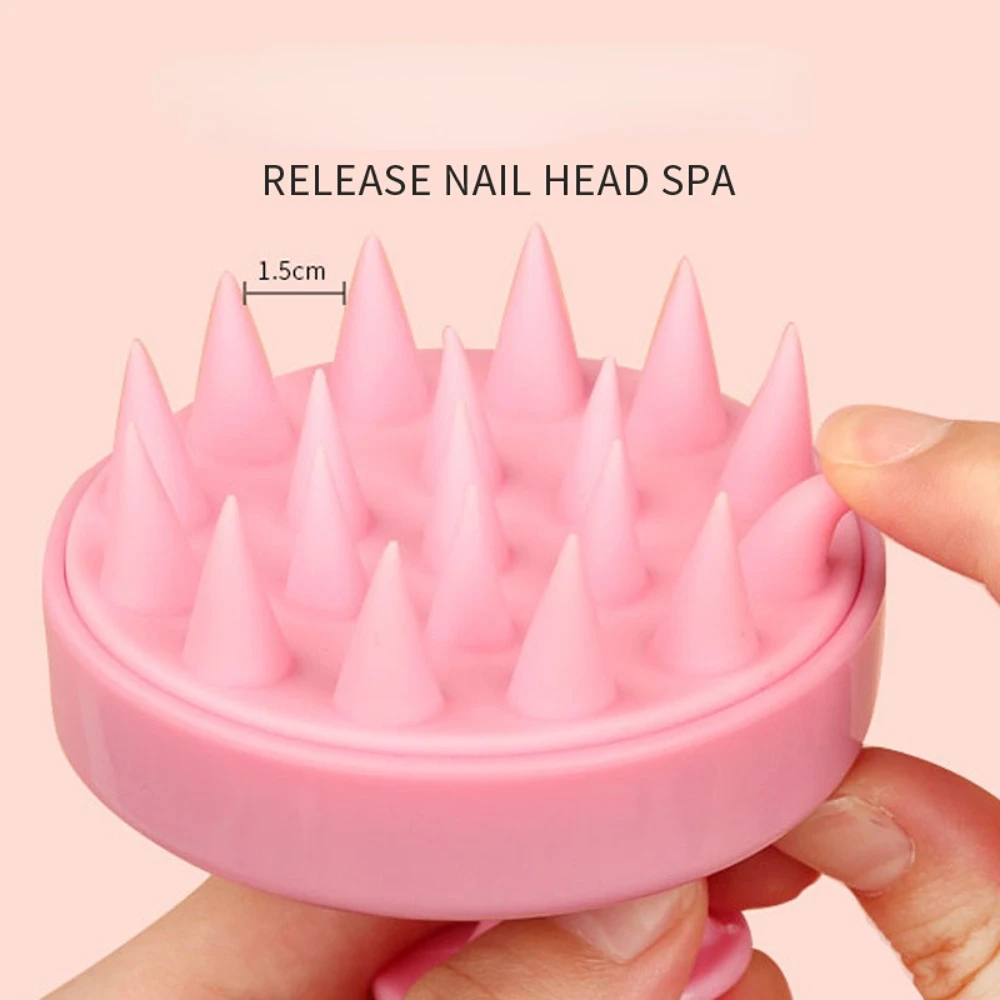 Peine para masaje del cuero cabelludo con cabeza de silicona, cepillo para champú, peine para lavado de cabello, cepillo para masaje corporal,