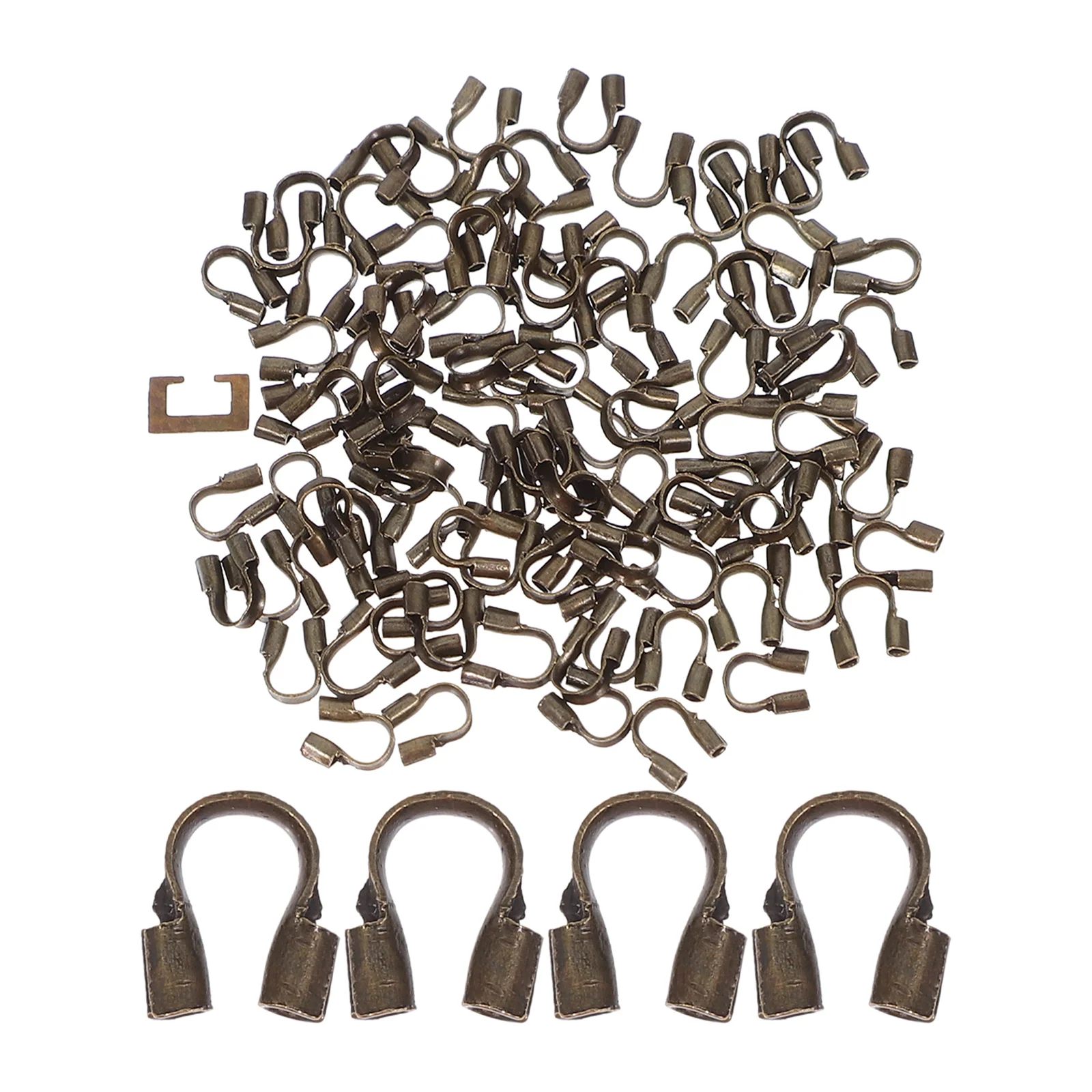 

U Shaped Wire Guards Thread Protector Bead Brown Man Necklace Bracelet Diy Accessories Metal Horseshoe Jewelry Making