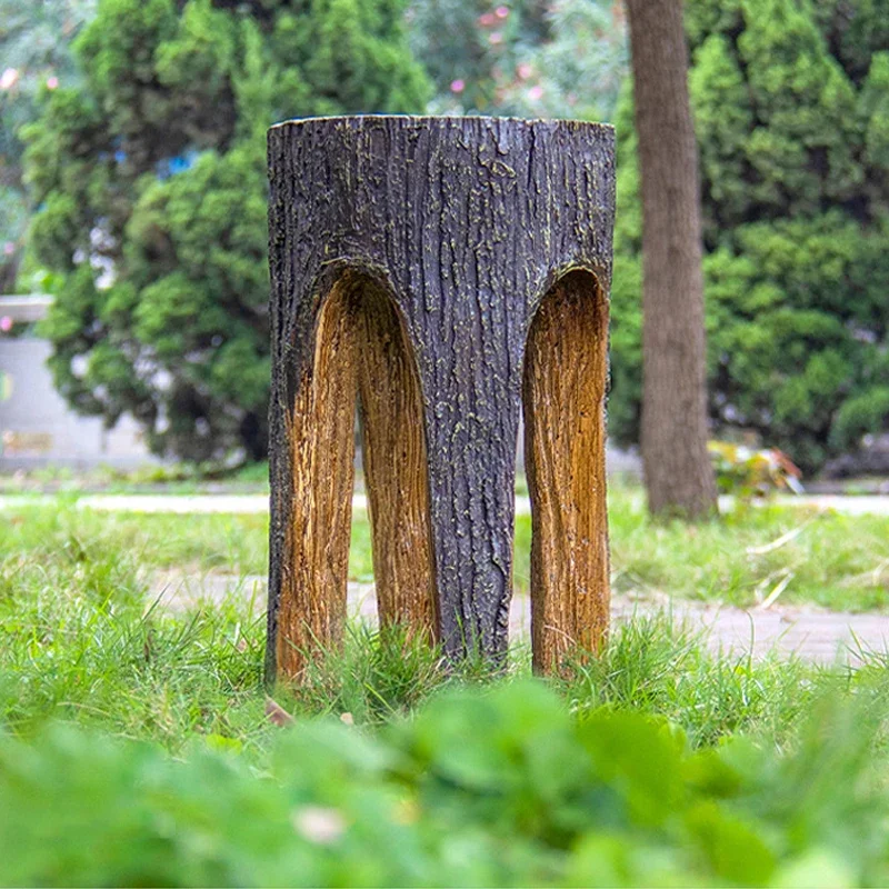 AC Powered LED Light Source Wood Seat Lamp for Villa Garden for Backyard Nature Landscape Outdoor Park Decoration Lawn Lighting