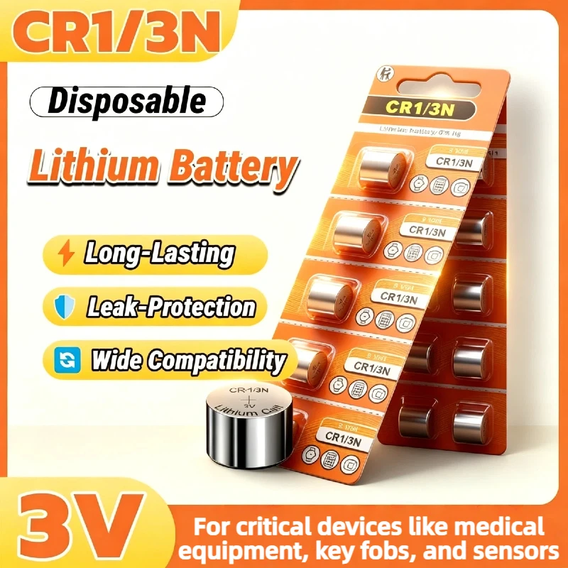 3V CR1/3N Lithium Button Cell Battery for Camera Car Key Locator Glucose Meter Calculator CR-1/3N DL-1/3N CR13N