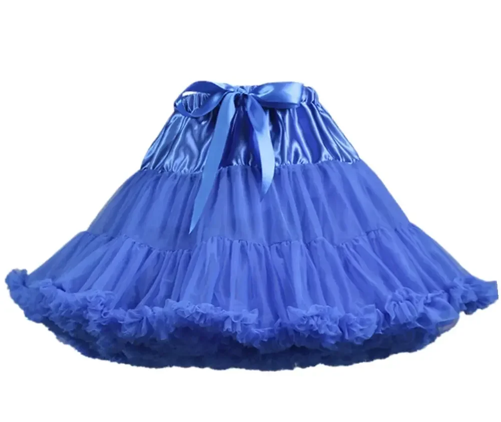 Sensual Looking Fancy Clingy Women's A Line Ruffle Tutu Petticoats Candy Color Puff Crinoline