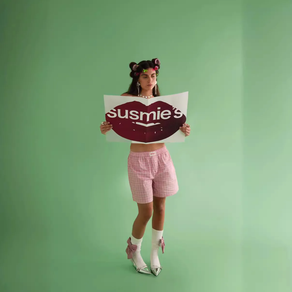 Zomer Dames Casual Hoge taille Baggy Gestreepte orts Sweet Sle Vijf-lengte broek Vrijetijdskleding voor dames