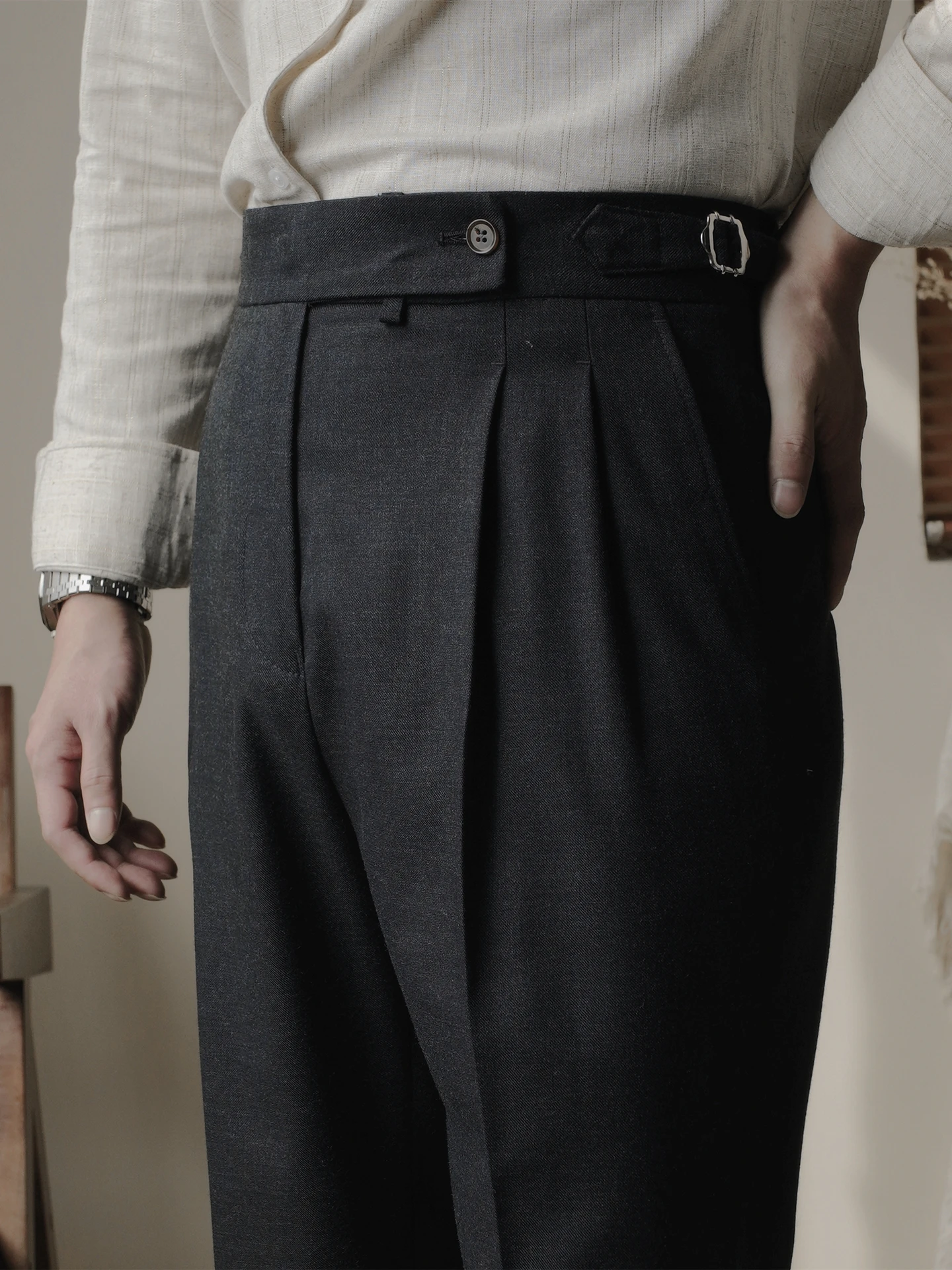 

[Wool Blended] Italian Neapolitan Paris Button Pants