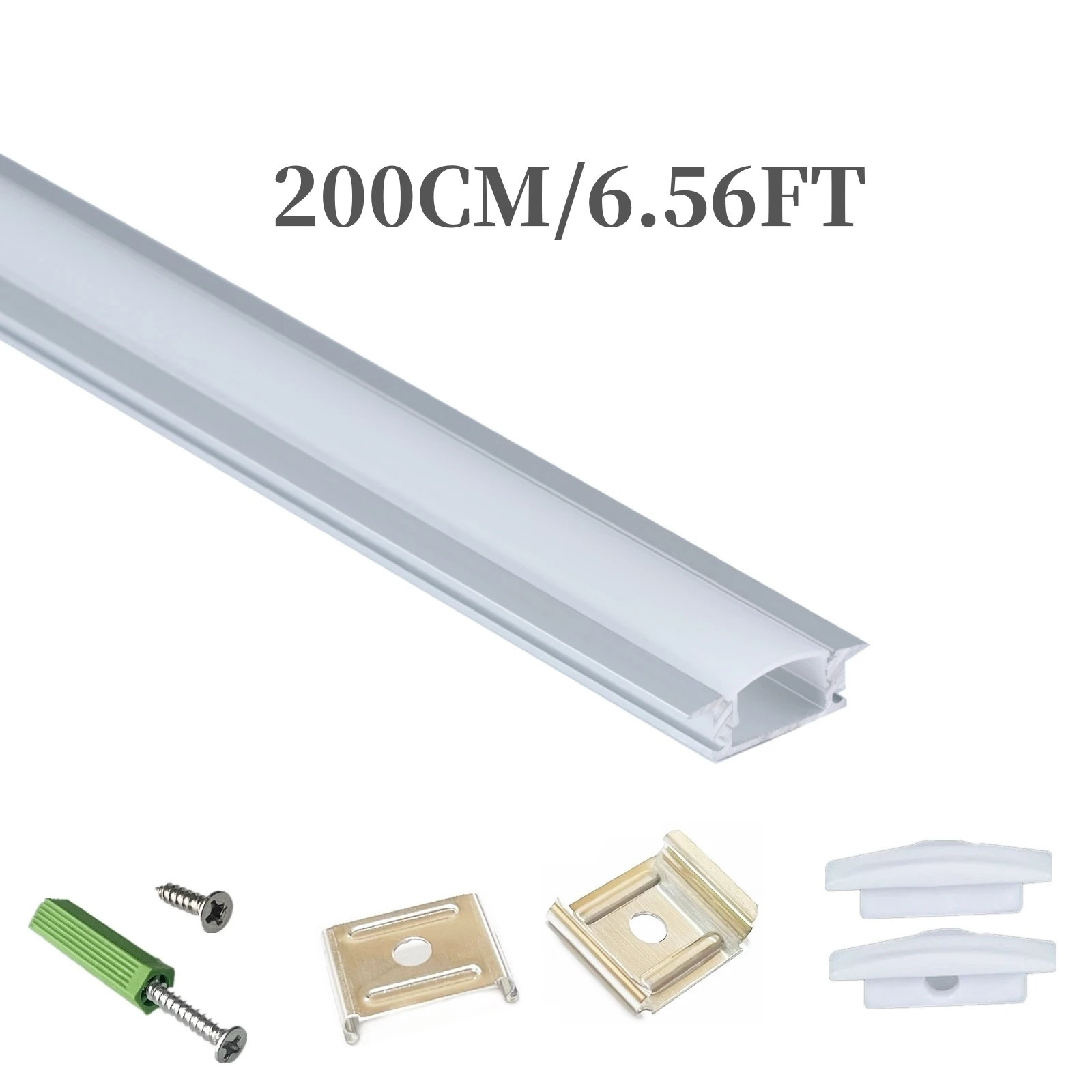 10-30 Pack 80Inch 2m Led Strip Aluminium Channel Diffuser,5-12mm Wide Tape Recessed Track Milky Cover Cabinet Built In Profile