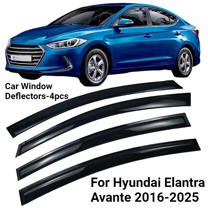 

Car Window Deflectors For Hyundai Elantra Avante 2016-2025 Weather shield Sun Rain Deflector Sun Visors Accessories
