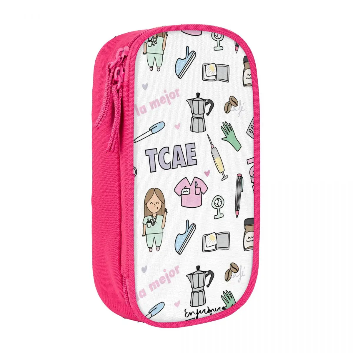 Enfermera En Apuros Nurse Pencil Case School Pencil Cases Canvas Girls Boys Retro Large Capacity Pencil Box School Supplies