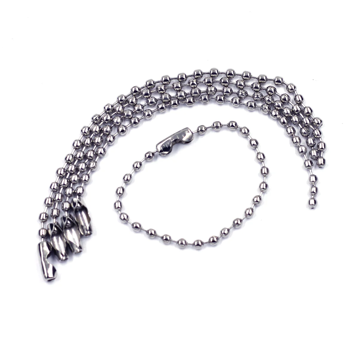 

Silver Tone Connectors Clasp Ball Chains Keychains Tag Cloth Jewelry DIY Findings Charms Wholesale 10cm 500Pcs 1000Pcs