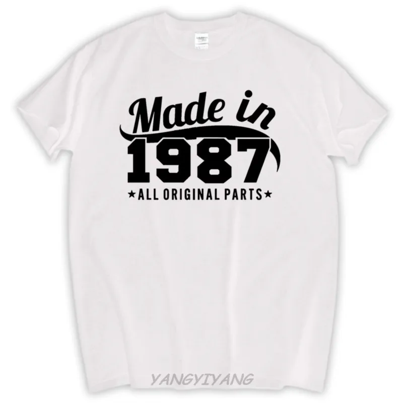 MADE IN 1987 Mens 32th Birthday men cotton T-shirt Dad Father Gift Present brand summer new gifts men o-neck brand tees