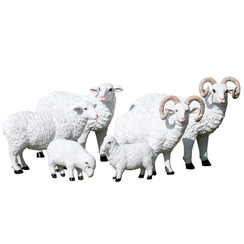 

Simulation sheep ornament outdoor fiberglass animal sculpture garden landscape courtyard park green field farm
