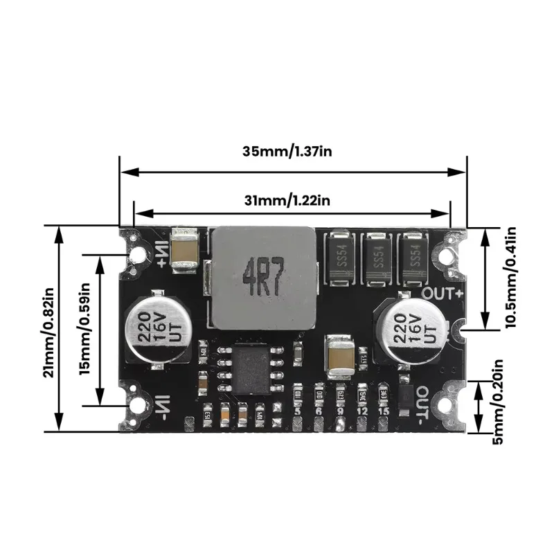 6A High Power - 3-15V to 5V/6V/9V/12V/15V Boost Power Module Boost Converter with TVS Short Circuit Protection
