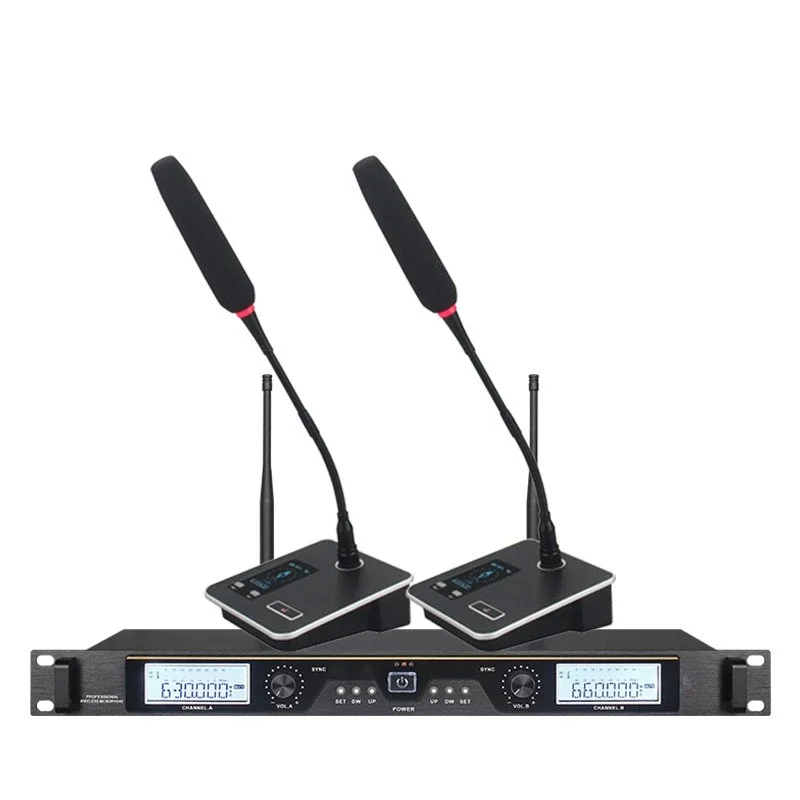 U-segment FM one for two, conference wireless microphone, wedding host collar microphone outdoor